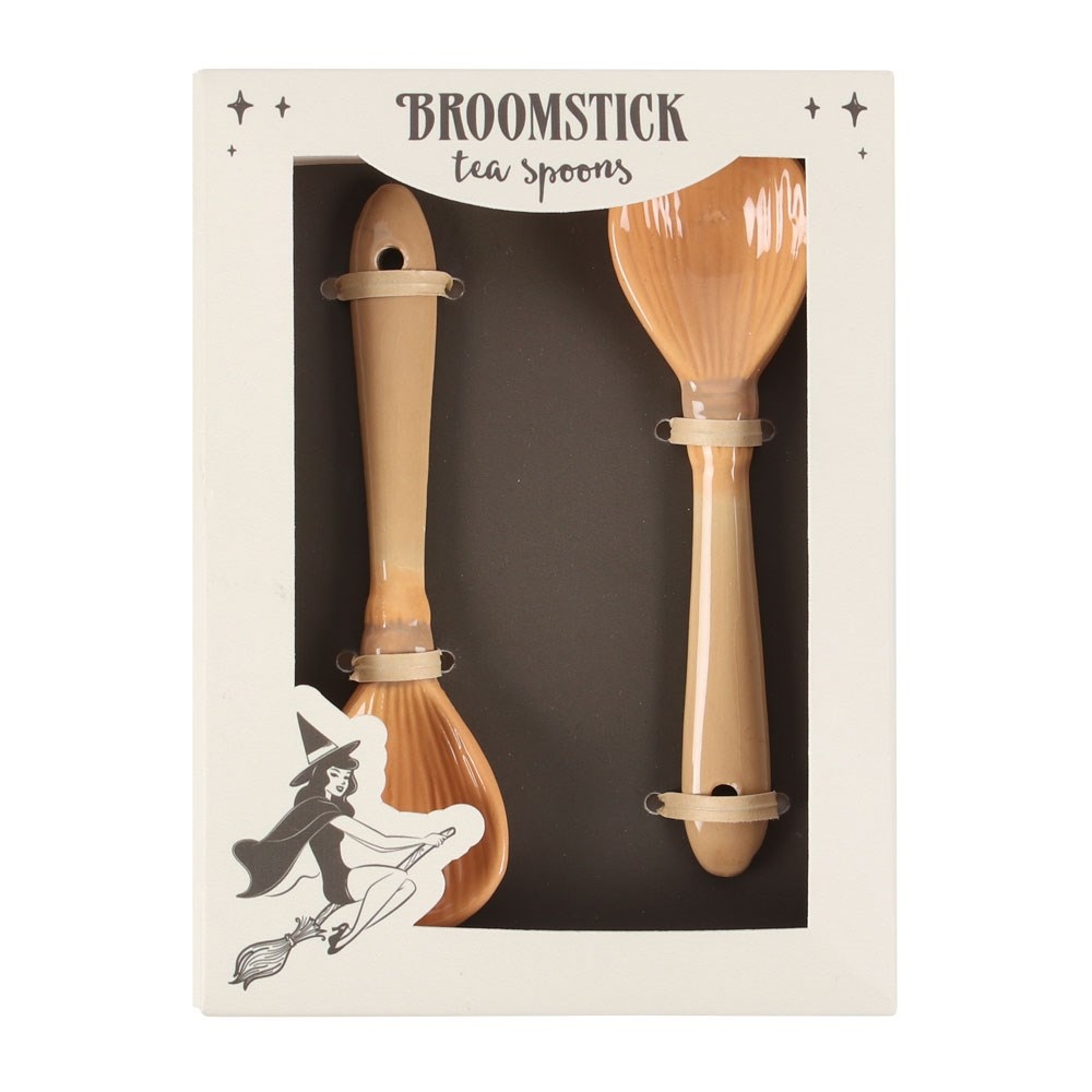 Something Different - Broomstick Tea Spoon Set Besteck - Braun